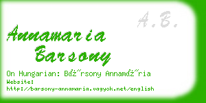 annamaria barsony business card